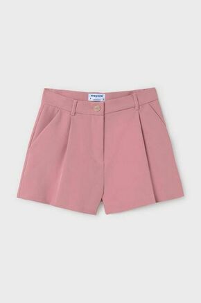 Otroške kratke hlače Mayoral roza barva - roza. Otroški kratke hlače iz kolekcije Mayoral. Model izdelan iz gladke tkanine. Izdelek vsebuje reciklirana vlakna.