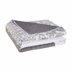 Bela in siva obojestranska posteljna prevleka iz mikrovlaken DecoKing Alhambra