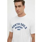 Bombažna kratka majica North Sails moška, bela barva, 692988 - bela. Kratka majica iz kolekcije North Sails, izdelana iz tanke, elastične pletenine. Model iz zračne bombažne tkanine.