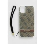 Etui za telefon Guess Iphone 11 rjava barva - rjava. Etui za IPhone iz kolekcije Guess. Model izdelan iz plastike.
