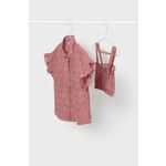 Mayoral otroški top + srajca roza barva - roza. Otroška srajca iz kolekcije Mayoral, izdelana iz vzorčaste tkanine. Zaradi vsebnosti poliestra je tkanina bolj odporna na gubanje.