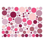 Set 100 roza stenskih nalepk Ambiance Round Stickers