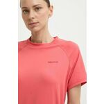 Športna kratka majica Marmot Windridge roza barva - oranžna. Športna kratka majica iz kolekcije Marmot. Model izdelan iz materiala, ki ščiti pred škodljivim UV sevanjem.