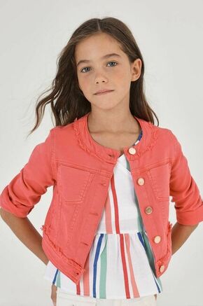 Otroška jeans jakna Mayoral roza barva - roza. Otroška Jakna iz kolekcije Mayoral. Nepodloženi model izdelan iz jeansa.