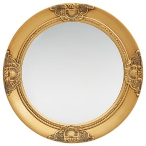 VidaXL Stensko ogledalo v baročnem stilu 50 cm zlato