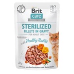 Brit Care Cat Fillets Gravy Sterilna zdrava zajčja zelenjava 85g