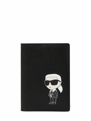 Usnjen etui za kartice Karl Lagerfeld črna barva - črna. Etui za kartice iz kolekcije Karl Lagerfeld. Model izdelan iz iz naravnega usnja.