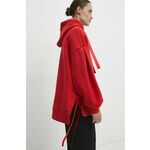Pulover Answear Lab ženska, rdeča barva, s kapuco - rdeča. Pulover s kapuco iz kolekcije Answear Lab, izdelan iz elastične pletenine. Kolekcija je na voljo izključno na Answear.Si.