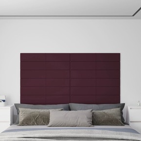 Shumee Stenski paneli 12 kosov vijolični 90x15 cm blago 1