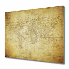 Tulup.si Steklena podloga za rezanje Stari zemljevid sveta 2x30x52 cm
