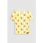 Otroška bombažna kratka majica Coccodrillo rumena barva - rumena. Otroške kratka majica iz kolekcije Coccodrillo. Model izdelan iz tanke, rahlo elastične pletenine.
