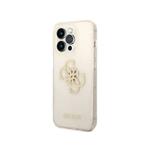 Guess Guhcp14xpcugl4ggo ovitek za iphone 14 pro max - prozoren z zlatimi bleščicami