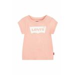 Otroška kratka majica Levi's roza barva - roza. Otroške kratka majica iz kolekcije Levi's. Model izdelan iz tanke, rahlo elastične pletenine.