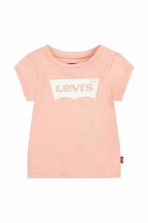 Otroška kratka majica Levi's roza barva - roza. Otroške kratka majica iz kolekcije Levi's. Model izdelan iz tanke