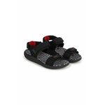 Otroški sandali HUGO črna barva - črna. Otroški sandali iz kolekcije HUGO. Model izdelan iz tekstilnega materiala.