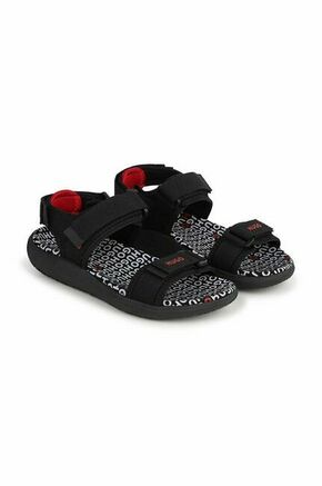 Otroški sandali HUGO črna barva - črna. Otroški sandali iz kolekcije HUGO. Model izdelan iz tekstilnega materiala.