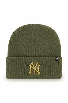 Kapa 47brand Mlb New York Yankees rjava barva - rjava. Kapa iz kolekcije 47brand. Model izdelan iz pletenine z nalepko.
