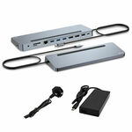 I-TEC USB-C kovinska ergonomska priklopna postaja z zaslonom 3x 4K, PD100W + univerzalni polnilec 100W