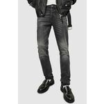 Kavbojke AllSaints moški, črna barva - črna. Kavbojke iz kolekcije AllSaints v kroju skinny fit, z normalnim pasom. Model izdelan iz spranega denima.