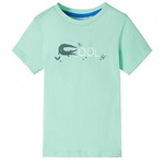 vidaXL Otroška majica z kratkimi rokavi svetlo zelena 116