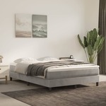 shumee Box spring postelja z vzmetnico svetlo siv 140x190 cm žamet