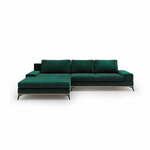 Zelena raztegljiva sedežna garnitura z žametnim oblazinjenjem Windsor &amp; Co Astre, levi kot