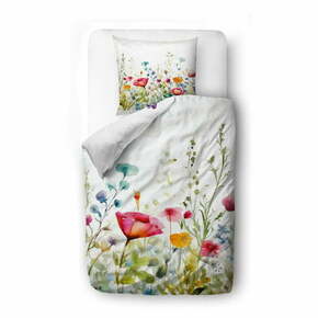 Enojna posteljnina iz bombažnega satena 140x200 cm Watercolour Flowers – Butter Kings