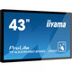 Iiyama ProLite TF4339MSC-B1AG monitor, 43", 1920x1080, HDMI, Display port, VGA (D-Sub), USB, Touchscreen