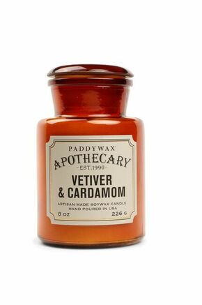 Paddywax dišeča sojina sveča Vetiver and Cardamom - pisana. Dišeča sveča iz kolekcije Paddywax. Model izdelan iz stekla.