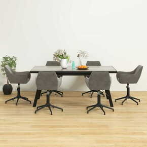 Greatstore Vrtljivi jedilni stoli 6 kosov svetlo siv žamet