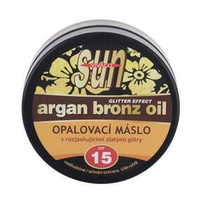 VIVACO Sun Argan Bronz Oil Glitter Effect SPF15 maslo za sončenje z arganovim oljem in bleščicami 200 ml