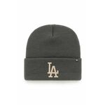 Kapa 47brand MLB Los Angeles Dodgers siva barva - siva. Kapa iz kolekcije 47brand. Model izdelan iz pletenine z nalepko.
