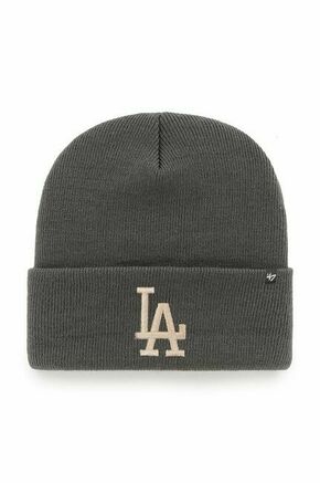 Kapa 47brand MLB Los Angeles Dodgers siva barva - siva. Kapa iz kolekcije 47brand. Model izdelan iz pletenine z nalepko.