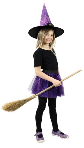WEBHIDDENBRAND Otroški kostum čarovnice tutu krilo s klobukom
