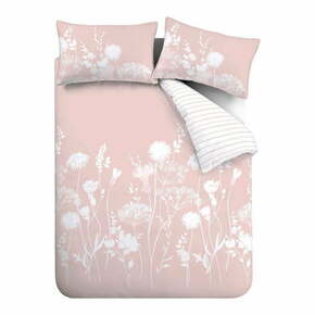 Bela/rožnata posteljnina za zakonsko posteljo 200x200 cm Meadowsweet – Catherine Lansfield