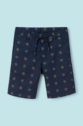 Otroške bombažne kratke hlače Mayoral mornarsko modra barva - mornarsko modra. Otroški kratke hlače iz kolekcije Mayoral. Model izdelan iz vzorčaste pletenine.