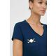 Bombažna kratka majica Marciano Guess ženski, mornarsko modra barva - mornarsko modra. Kratka majica iz kolekcije Marciano Guess, izdelana iz elastične pletenine. Model iz zračne bombažne tkanine.