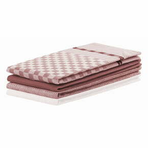 DecoKing Louie komplet 3 temno rožnatih bombažnih brisač