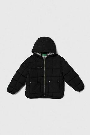 Otroška jakna United Colors of Benetton črna barva - črna. Otroški jakna iz kolekcije United Colors of Benetton. Podložen model