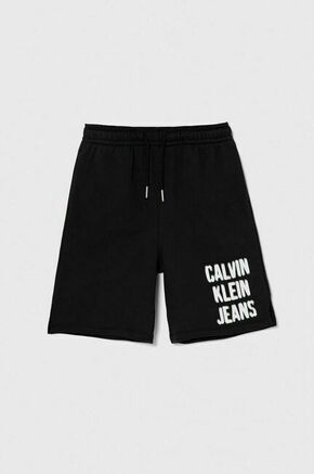 Otroške kratke hlače Calvin Klein Jeans črna barva - črna. Otroški kratke hlače iz kolekcije Calvin Klein Jeans