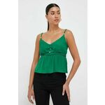 Majica Morgan ženska, zelena barva - zelena. Bluza iz kolekcije Morgan, izdelana iz lahke tkanine. Model iz izjemno udobne in zračne tkanine je idealen za toplejše letne čase.