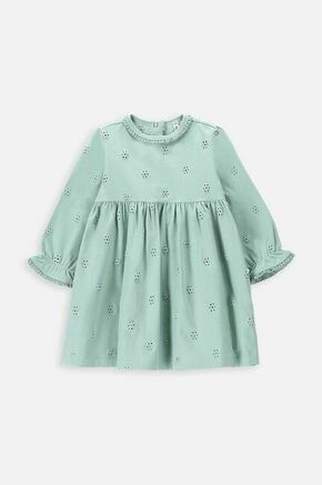 Obleka za dojenčka Coccodrillo zelena barva - zelena. Obleka za dojenčke iz kolekcije Coccodrillo. Nabran model