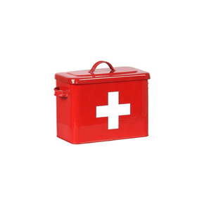 Rdeča kovinska medicinska škatla LABEL51 Firt Aid