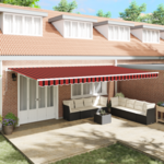 Vidaxl Ročna zložljiva tenda oranžna in rjava 600x300 cm