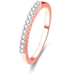 Beneto Srebrni prstan iz roza pozlačenega s kristali AGG188 (Obseg 60 mm) srebro 925/1000