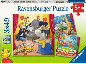 WEBHIDDENBRAND RAVENSBURGER Puzzle Živali na odru 3x49 kosov