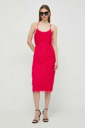 Obleka Twinset roza barva - roza. Obleka iz kolekcije Twinset. Model izdelan iz lahke tkanine. Izrazit model za posebne priložnosti.