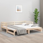 shumee Izvlečna dnevna postelja 90x190 cm trdna borovina