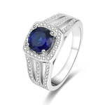 Beneto Srebrni prstan z modrim kristalom AGG326 (Obseg 52 mm) srebro 925/1000