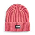 Kapa Puma roza barva - roza. Kapa iz kolekcije Puma. Model izdelan iz pletenine z nalepko. Izjemno udoben material.